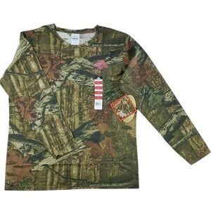 Mossy Oak Shirt Womens L Camo Long Sleeve Break Up Infinity‎ Outdoor Adventure